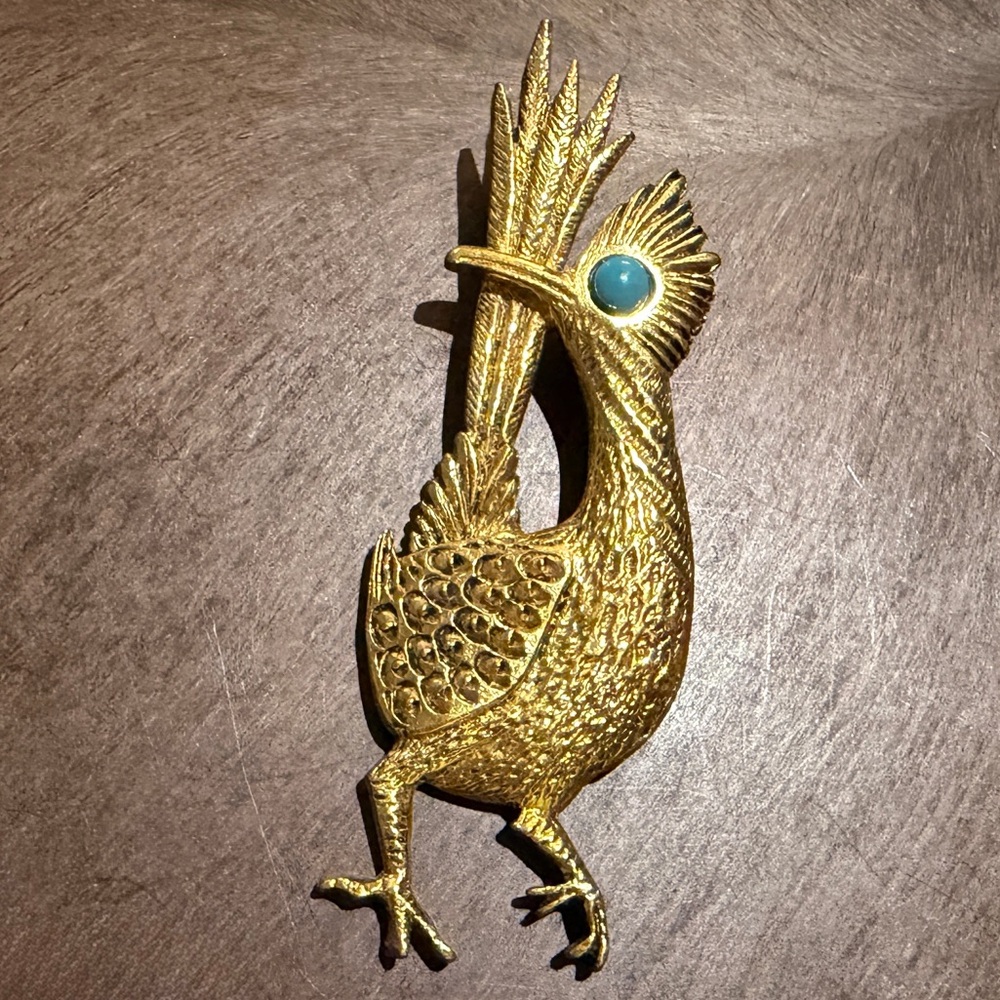 Vintage Roadrunner Brooch J Ritter Signed Bird Pin - Picture 2 of 12